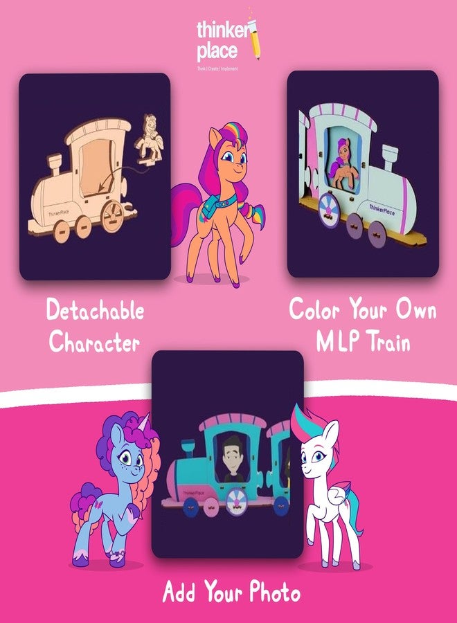 ThinkerPlace My Little Pony DIY Mini Train Photo Frame by ThinkerPlace | Interactive Learning Educational | Perfect Birthday & Return Gift | STEM 3D Puzzle for 3, 4, 5+ Year Boys & Girls - Image 3